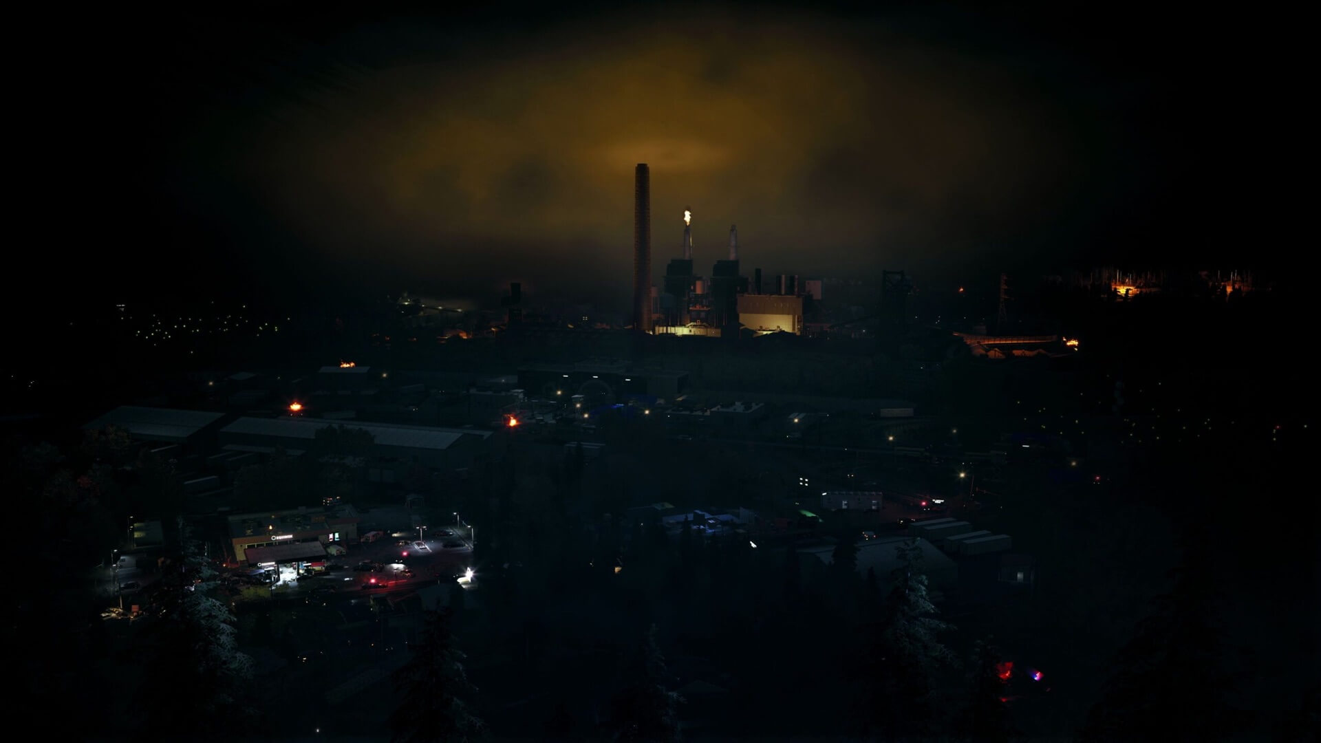 Power Plant industrial complex at night